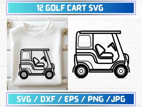 12 Golf Cart SVG Files Graphics and Graphic Templates Review