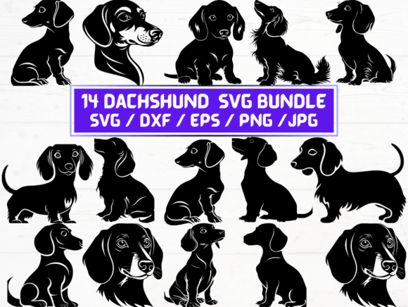 14 Dachshund Svg File Graphics for Crafts