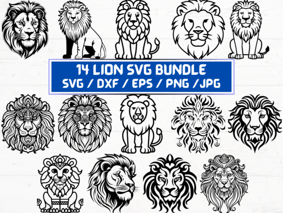 14 Lion SVG Laser Cut: A Graphic Design Asset for Crafts and Content