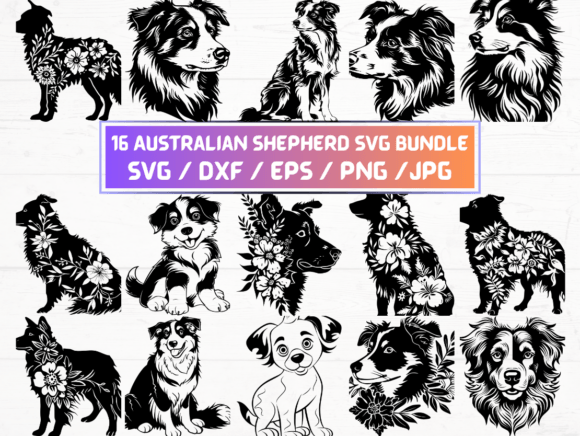 16 Australian Shepherd Dog Svg Graphics for Crafts