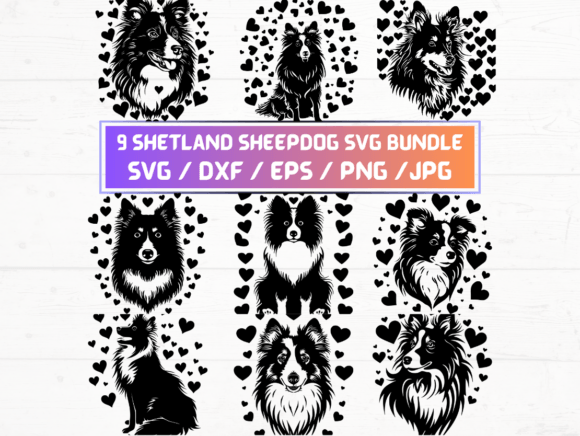 9 Shetland Sheepdog Dog Svg Bundle for Graphics & Crafts