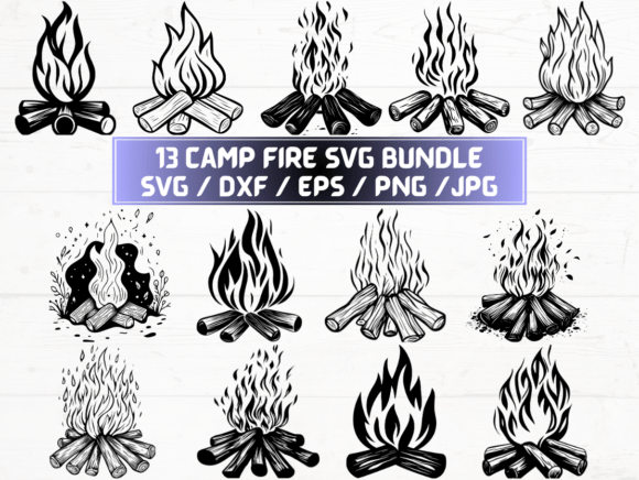 Camp Fire SVG Bundle: Graphics for Crafts & Content