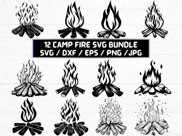 Camp Fire SVG Graphics for Crafts & Content