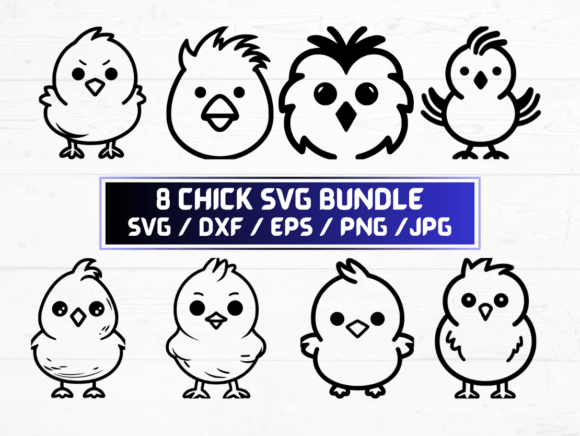 Chick SVG Bundle for Graphics and Crafts