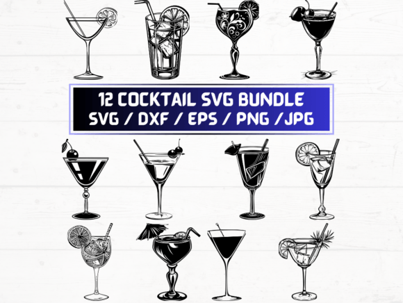 Cocktail SVG Laser Cut: A Modern Graphics & Crafts Asset for Publishers