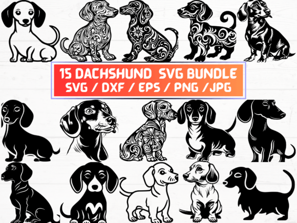 Dachshund SVG Graphics for Crafts and Branding