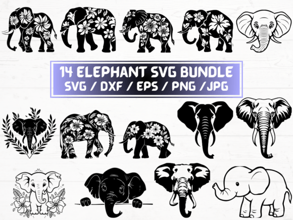 Elephant SVG Laser Cut: Graphics for Crafts & Branding