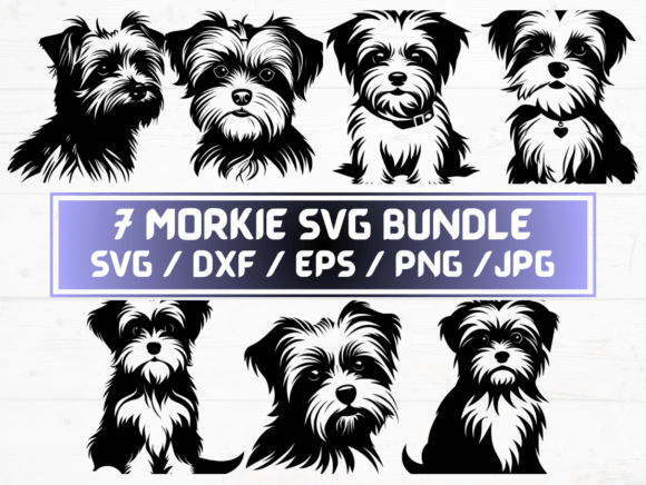 Morkie Dog SVG, DXF, EPS, JPG, PNG Graphics and Crafts