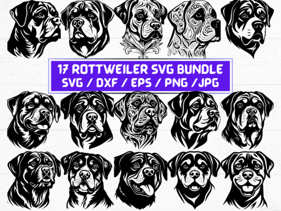 Rottweiler Dog SVG Graphics for Crafts