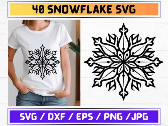 Snowflake SVG. DXF. EPS. JPG. PNG Graphics for Crafters