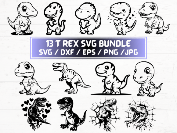 T Rex SVG Graphics for Crafts and Cricut Projects