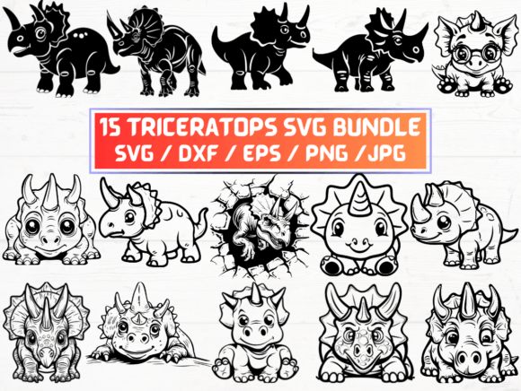 Triceratops SVG: A Graphic Design Asset for Crafts and Graphics