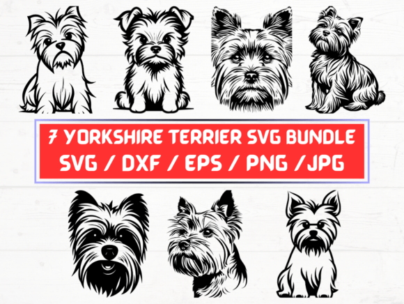 Yorkshire Terrier Dog SVG Graphics for Crafts